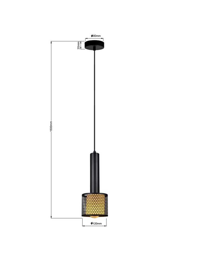 Light Prestige Lampa wisząca Amo czarna 1xE27 LP-0702/1P BK Light Prestige Lampa wisząca Amo czarna 1xE27 LP-0702/1P BK