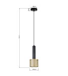 Light Prestige Lampa wisząca Amo złoto-czarna 1xE27 LP-0702/1P GD Light Prestige Lampa wisząca Amo złoto-czarna 1xE27 LP-0702/1P GD