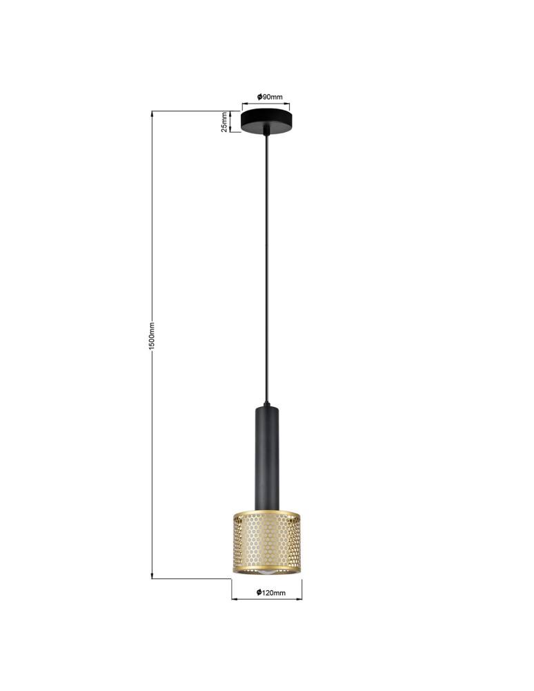 Light Prestige Lampa wisząca Amo złoto-czarna 1xE27 LP-0702/1P GD Light Prestige Lampa wisząca Amo złoto-czarna 1xE27 LP-0702/1P GD