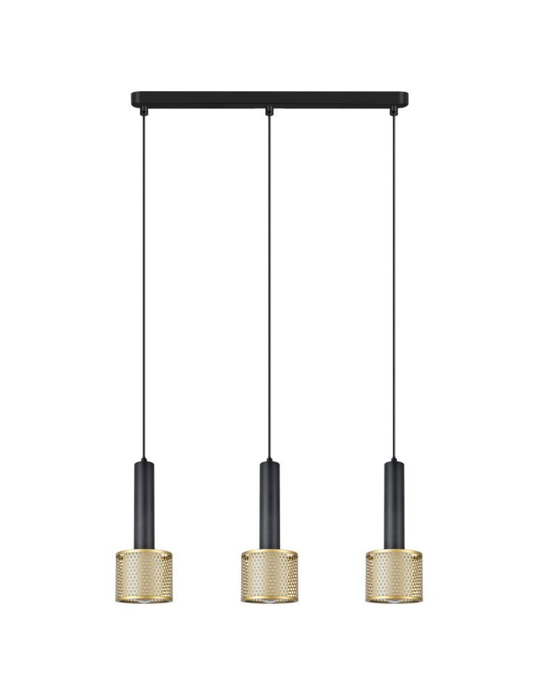 Light Prestige Lampa wisząca Amo czarno-złota 3xE27 LP-0702/3L GD Light Prestige Lampa wisząca Amo czarno-złota 3xE27 LP-0702/3L GD
