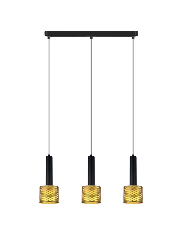 Light Prestige Lampa wisząca Amo czarno-złota 3xE27 LP-0702/3L GD Light Prestige Lampa wisząca Amo czarno-złota 3xE27 LP-0702/3L GD