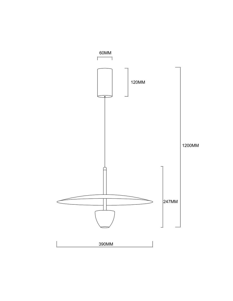 Light Prestige Lampa wisząca Ufo M czarna LED CCT LP-0408/1P M BK Light Prestige Lampa wisząca Ufo M czarna LED CCT LP-0408/1P M BK