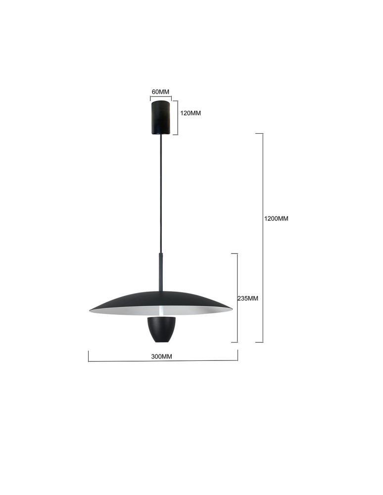 Light Prestige Lampa wisząca Ufo S czarna LED CCT LP-0408/1P S BK