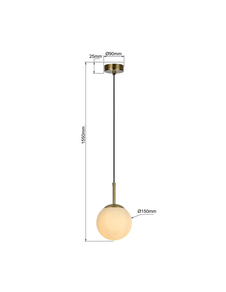 Light Prestige Lampa wisząca Dorado złota 1xE14 LP-002/1P Light Prestige Lampa wisząca Dorado złota 1xE14 LP-002/1P