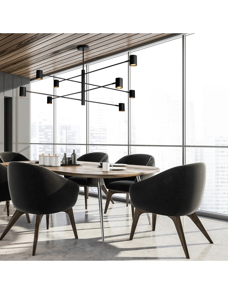 Light Prestige Lampa wisząca Snow 8 czarna 8xGU10 LP-731/8P BK Light Prestige Lampa wisząca Snow 8 czarna 8xGU10 LP-731/8P BK