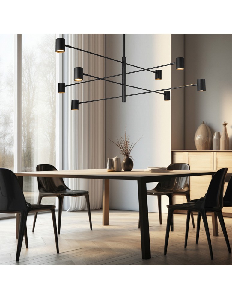 Light Prestige Lampa wisząca Snow 8 czarna 8xGU10 LP-731/8P BK Light Prestige Lampa wisząca Snow 8 czarna 8xGU10 LP-731/8P BK