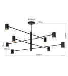 Light Prestige Lampa wisząca Snow 8 czarna 8xGU10 LP-731/8P BK Light Prestige Lampa wisząca Snow 8 czarna 8xGU10 LP-731/8P BK
