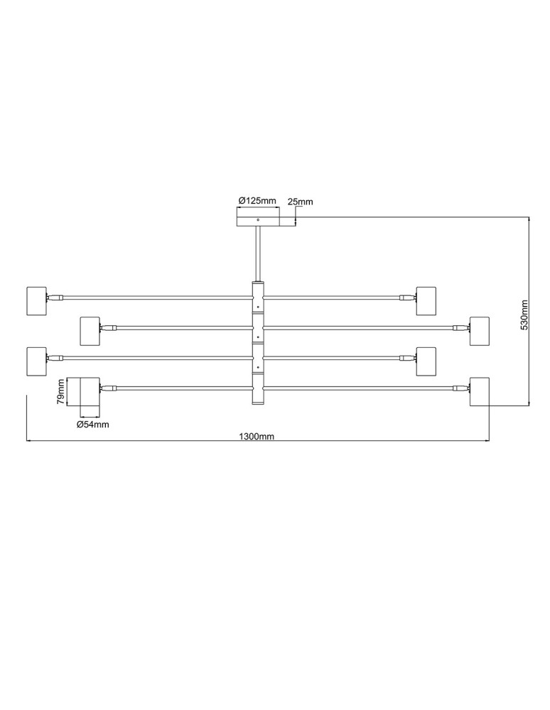 Light Prestige Lampa wisząca Snow 8 czarna 8xGU10 LP-731/8P BK Light Prestige Lampa wisząca Snow 8 czarna 8xGU10 LP-731/8P BK