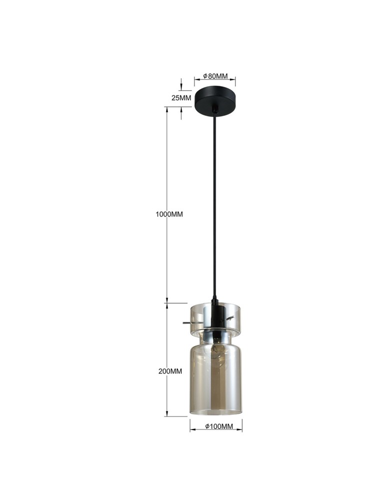 Light Prestige Pojedyncza lampa wisząca Nivio dymna 1xE27 LP-2811/1P AM Light Prestige Pojedyncza lampa wisząca Nivio dymna 1xE27 LP-2811/1P AM