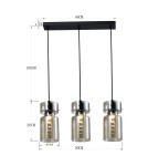Light Prestige Potrójna lampa wisząca Nivio dymna 3xE27 LP-2811/3L AM Light Prestige Potrójna lampa wisząca Nivio dymna 3xE27 LP-2811/3L AM