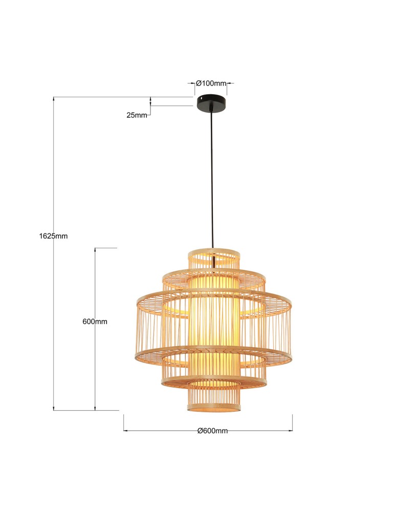 Light Prestige Lampa wisząca Stela ratanowa 1xE27 LP-2026/1P