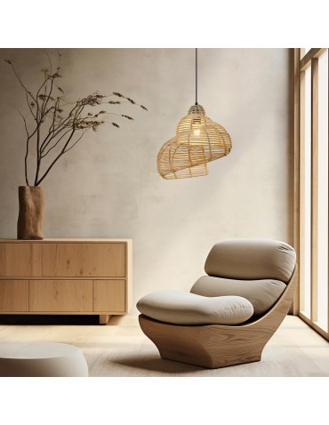 Light Prestige Ratanowa lampa wisząca Shella 40 cm jasne drewno 1xE27 LP-1806/1P 40cm - produkt 2