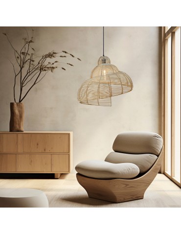 Light Prestige Ratanowa lampa wisząca Shella 60 cm jasne drewno 1xE27 LP-1806/1P 60cm - produkt 2