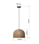Light Prestige Ratanowa lampa wisząca Kanso 40 cm jasne drewno 1xE27 LP-2025/1P 40 cm Light Prestige Ratanowa lampa wisząca Kanso 40 cm jasne drewno 1xE27 LP-2025/1P 40 cm