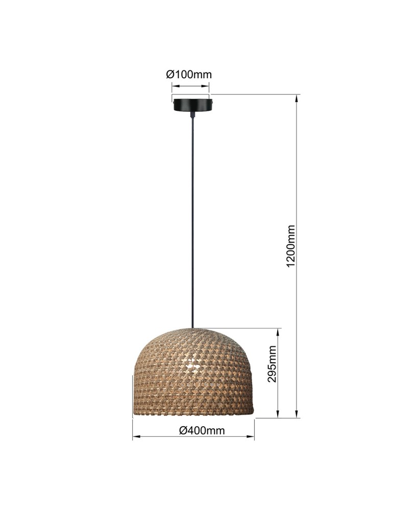 Light Prestige Ratanowa lampa wisząca Kanso 40 cm jasne drewno 1xE27 LP-2025/1P 40 cm Light Prestige Ratanowa lampa wisząca Kanso 40 cm jasne drewno 1xE27 LP-2025/1P 40 cm