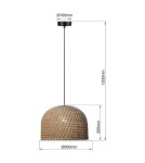 Lampy wiszące boho - Light Prestige Ratanowa lampa wisząca Kanso 50 cm jasne drewno 1xE27 LP-2025/1P 50 cm - product 4