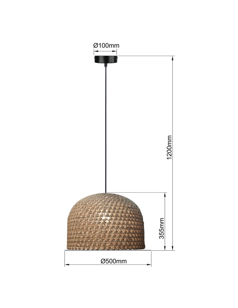 Light Prestige Ratanowa lampa wisząca Kanso 50 cm jasne drewno 1xE27 LP-2025/1P 50 cm