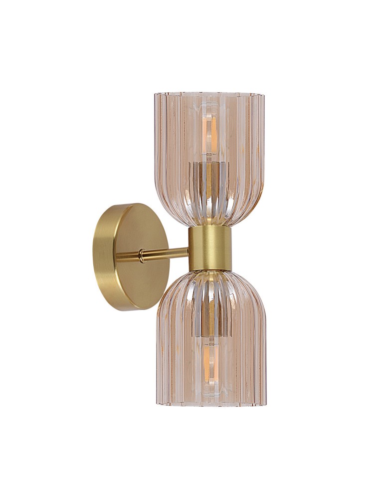 Light Prestige Podwójny kinkiet Piega bursztynowy 2xE14 LP-939/2W amber Light Prestige Podwójny kinkiet Piega bursztynowy 2xE14 LP-939/2W amber