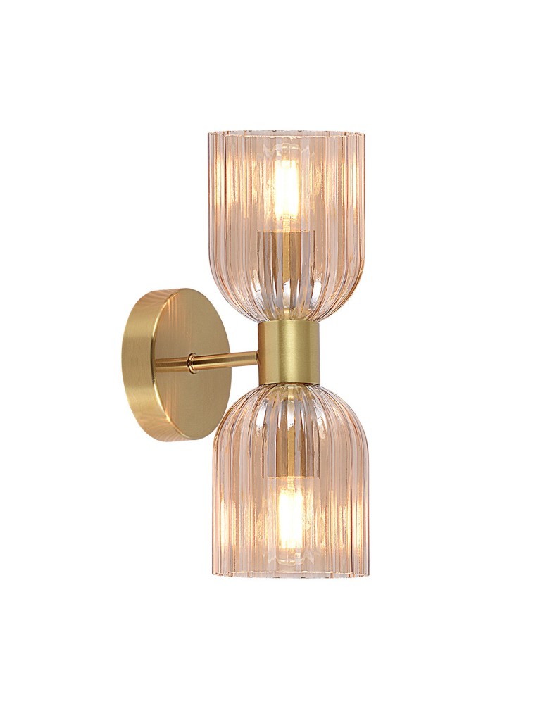Light Prestige Podwójny kinkiet Piega bursztynowy 2xE14 LP-939/2W amber Light Prestige Podwójny kinkiet Piega bursztynowy 2xE14 LP-939/2W amber