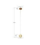 Lampy wiszące pojedyncze - Light Prestige Lampa wisząca Brillant 1 złota LED CCT LP-3303/1P GD - product 4