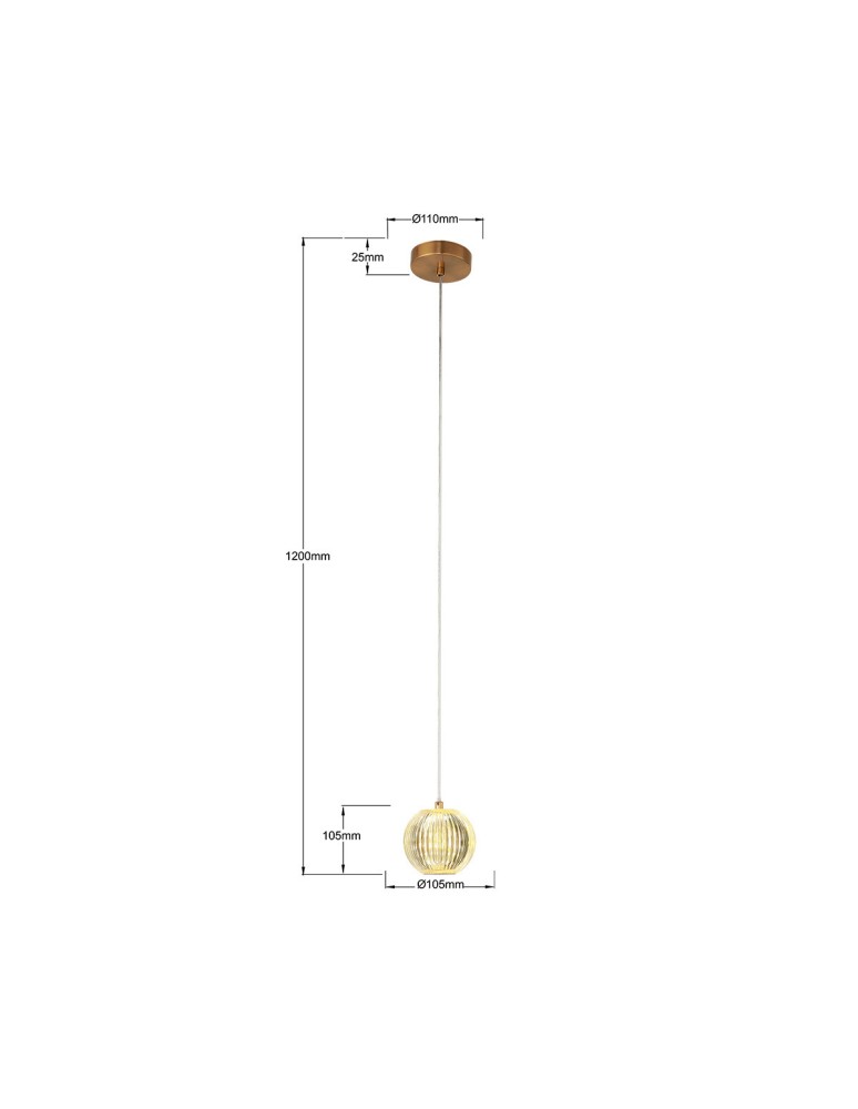 Light Prestige Lampa wisząca Brillant 1 złota LED CCT LP-3303/1P GD