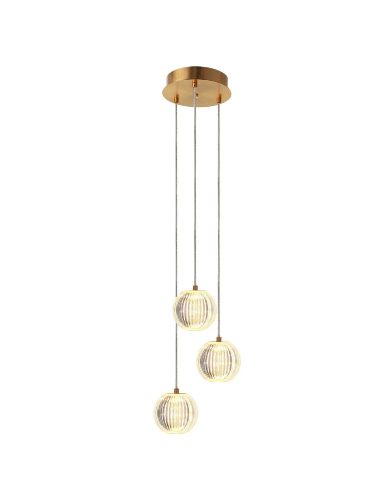 Light Prestige Lampa wisząca Brillant 3 złota LED CCT LP-3303/3P GD Light Prestige Lampa wisząca Brillant 3 złota LED CCT LP-3303/3P GD