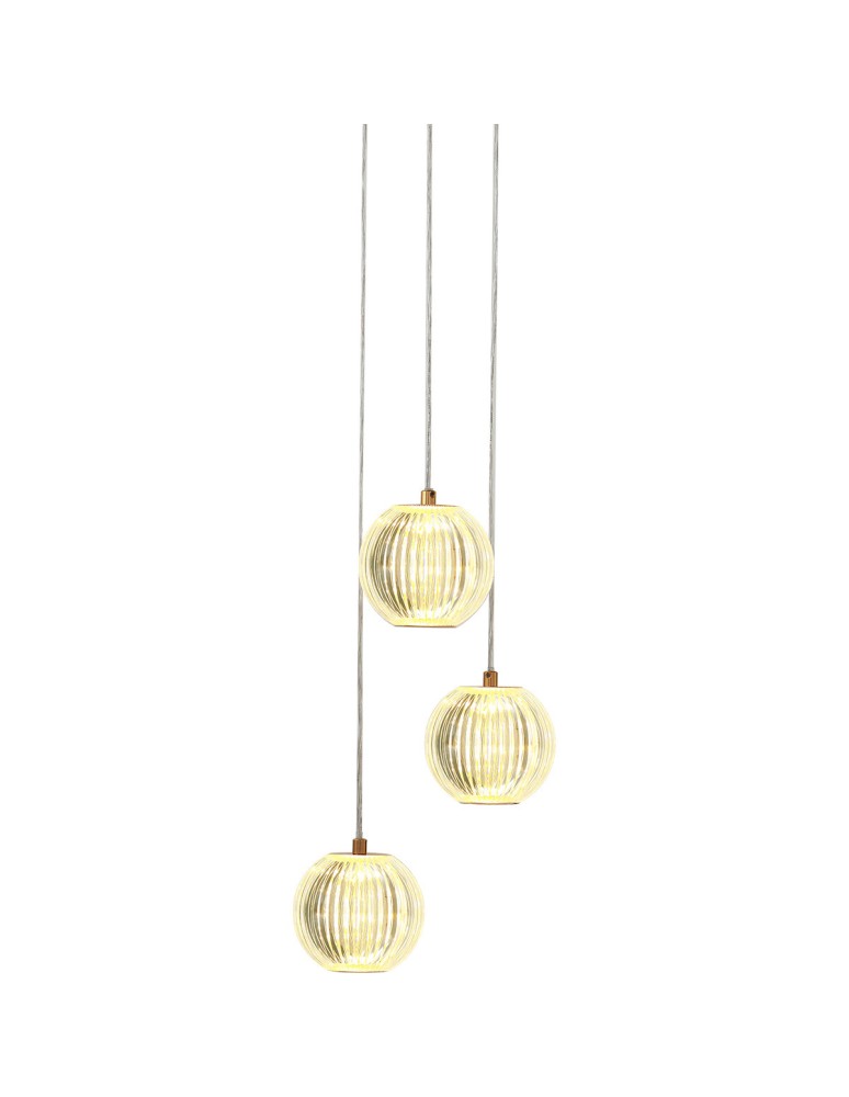 Light Prestige Lampa wisząca Brillant 3 złota LED CCT LP-3303/3P GD Light Prestige Lampa wisząca Brillant 3 złota LED CCT LP-3303/3P GD