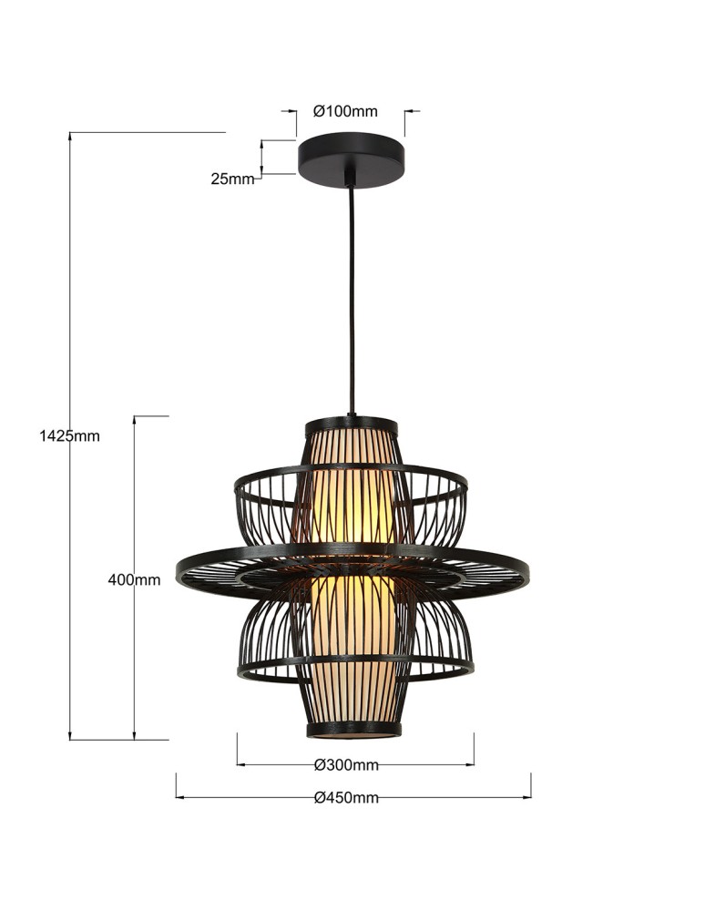 Light Prestige Rattanowa lampa wisząca Astra czarna 1xE27 LP-3110/1P BK Light Prestige Rattanowa lampa wisząca Astra czarna 1xE27 LP-3110/1P BK