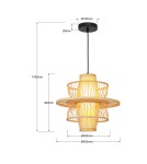 Lampy wiszące boho - Light Prestige Rattanowa lampa wisząca Astra naturalna 1xE27 LP-3110/1P NT - product 7