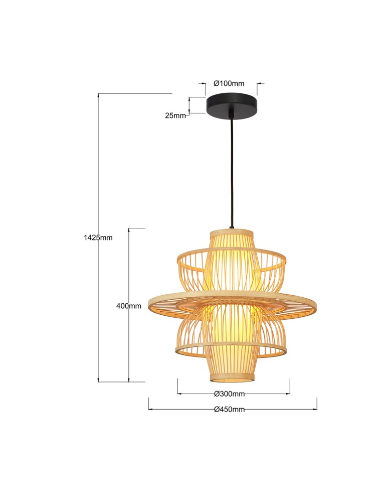 Light Prestige Rattanowa lampa wisząca Astra naturalna 1xE27 LP-3110/1P NT