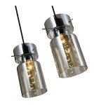 Lampy wiszące na listwie - Light Prestige Podwójna lampa wisząca Nivio dymna 2xE27 LP-2811/2L AM - product 4