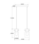 Lampy wiszące na listwie - Light Prestige Podwójna lampa wisząca Nivio dymna 2xE27 LP-2811/2L AM - product 5
