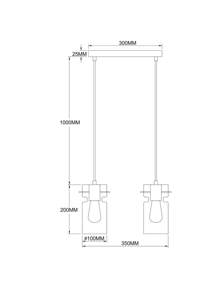 Light Prestige Podwójna lampa wisząca Nivio dymna 2xE27 LP-2811/2L AM