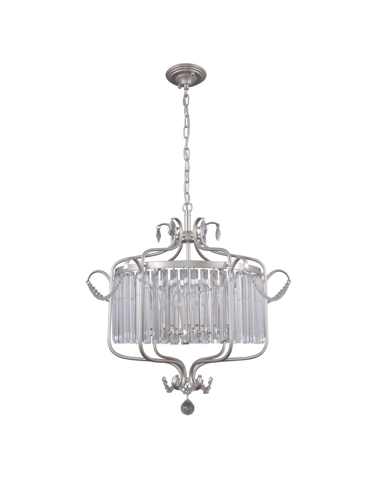 Żyrandole glamour - ITALUX RINALDO Wisząca Srebrny 6xE14 PND-33057-6-CH.S - produkt kolory-swiatla.pl 1