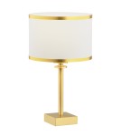 Lampy stołowe z abażurem - Argon ABBANO lampa stołowa 1 pł. 1x15W (max) śmietankowy ze złotym paskiem mosiądz szczotkowany 8029 - product 1