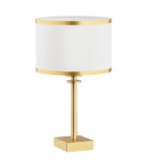 Lampy stołowe z abażurem - Argon ABBANO lampa stołowa 1 pł. 1x15W (max) śmietankowy ze złotym paskiem mosiądz szczotkowany 8029 - product 2