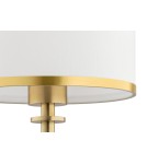 Lampy stołowe z abażurem - Argon ABBANO lampa stołowa 1 pł. 1x15W (max) śmietankowy ze złotym paskiem mosiądz szczotkowany 8029 - product 4