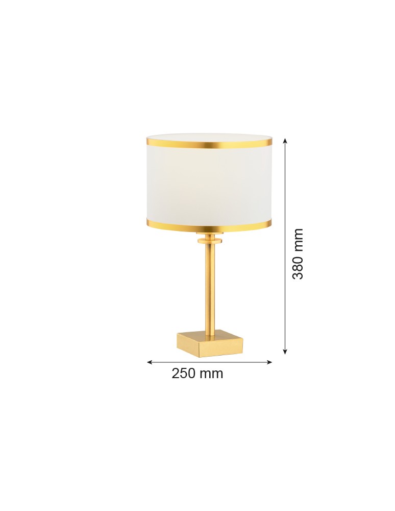 Argon ABBANO lampa stołowa 1 pł. 1x15W (max) śmietankowy ze złotym paskiem mosiądz szczotkowany 8029