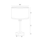 Lampy stołowe z abażurem - Argon ABBANO lampa stołowa 1 pł. 1x15W (max) śmietankowy ze złotym paskiem mosiądz szczotkowany 8029 - product 6