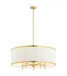 Lampy wiszące w stylu Hampton - Argon ABBANO żyrandol 5 pł. 5x7W (max) śmietankowy ze złotym paskiem mosiądz szczotkowany 2127 - product 1