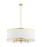 Lampy wiszące w stylu Hampton - Argon ABBANO żyrandol 5 pł. 5x7W (max) śmietankowy ze złotym paskiem mosiądz szczotkowany 2127 - product 3
