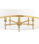 Lampy wiszące w stylu Hampton - Argon ABBANO żyrandol 5 pł. 5x7W (max) śmietankowy ze złotym paskiem mosiądz szczotkowany 2127 - product 5