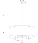 Lampy wiszące w stylu Hampton - Argon ABBANO żyrandol 5 pł. 5x7W (max) śmietankowy ze złotym paskiem mosiądz szczotkowany 2127 - product 7