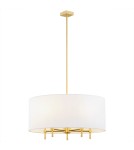 Lampy wiszące w stylu Hampton - Argon ABBANO żyrandol 5 pł. 5x7W (max) biały mosiądz szczotkowany 2132 - product 1