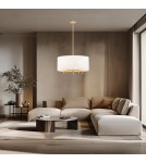 Lampy wiszące w stylu Hampton - Argon ABBANO żyrandol 5 pł. 5x7W (max) biały mosiądz szczotkowany 2132 - product 2