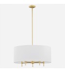 Lampy wiszące w stylu Hampton - Argon ABBANO żyrandol 5 pł. 5x7W (max) biały mosiądz szczotkowany 2132 - product 4