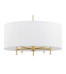 Lampy wiszące w stylu Hampton - Argon ABBANO żyrandol 5 pł. 5x7W (max) biały mosiądz szczotkowany 2132 - product 6