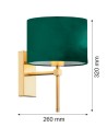 Argon ABBANO kinkiet 1 pł. 1x15W (max) zielony mosiądz szczotkowany 8107 Argon ABBANO kinkiet 1 pł. 1x15W (max) zielony mosiądz szczotkowany 8107