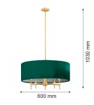Argon ABBANO żyrandol 5 pł. 5x7W (max) zielony mosiądz szczotkowany 2146 Argon ABBANO żyrandol 5 pł. 5x7W (max) zielony mosiądz szczotkowany 2146