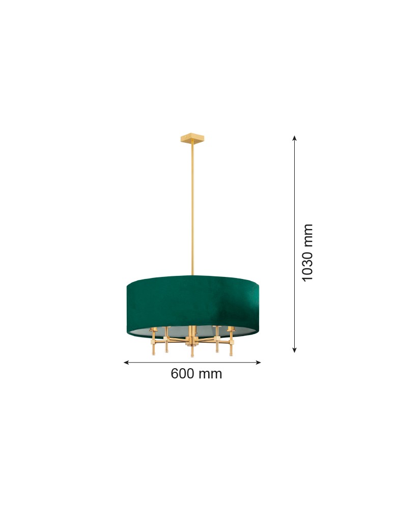 Argon ABBANO żyrandol 5 pł. 5x7W (max) zielony mosiądz szczotkowany 2146 Argon ABBANO żyrandol 5 pł. 5x7W (max) zielony mosiądz szczotkowany 2146
